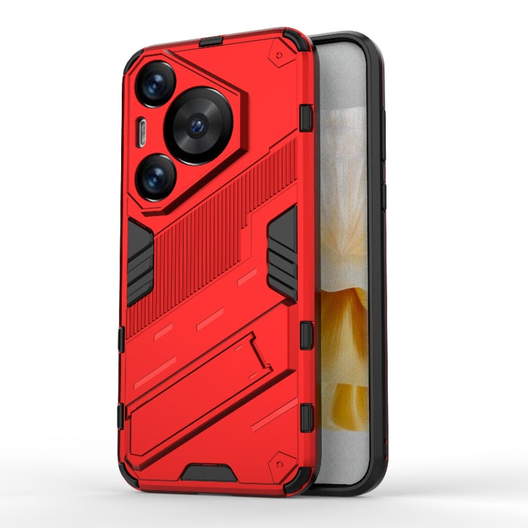 For Huawei Pura 70 Pro / 70 Pro+ Punk Armor 2 in 1 PC + TPU Phone Case with Holder(Red)