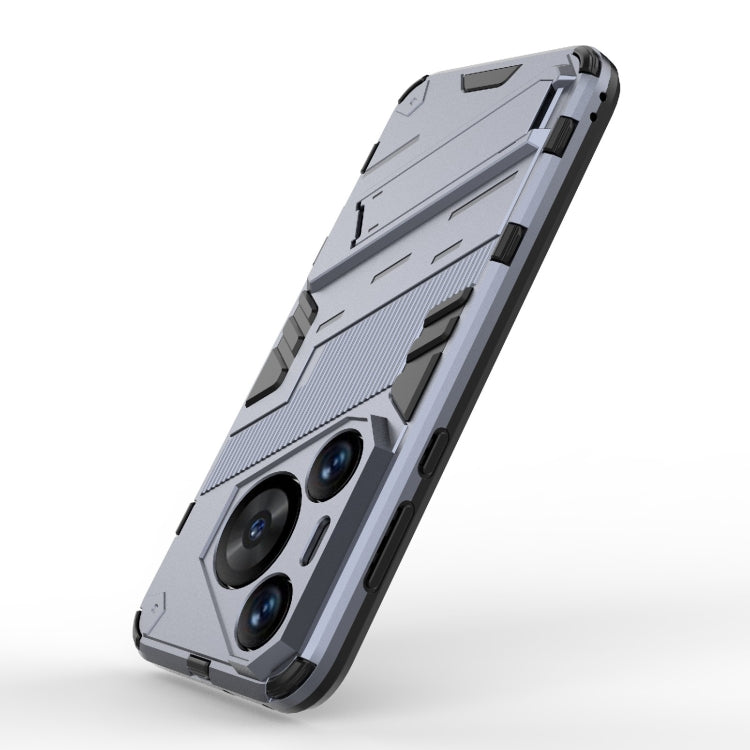 For Huawei Pura 70 Pro / 70 Pro+ Punk Armor 2 in 1 PC + TPU Phone Case with Holder(Grey)