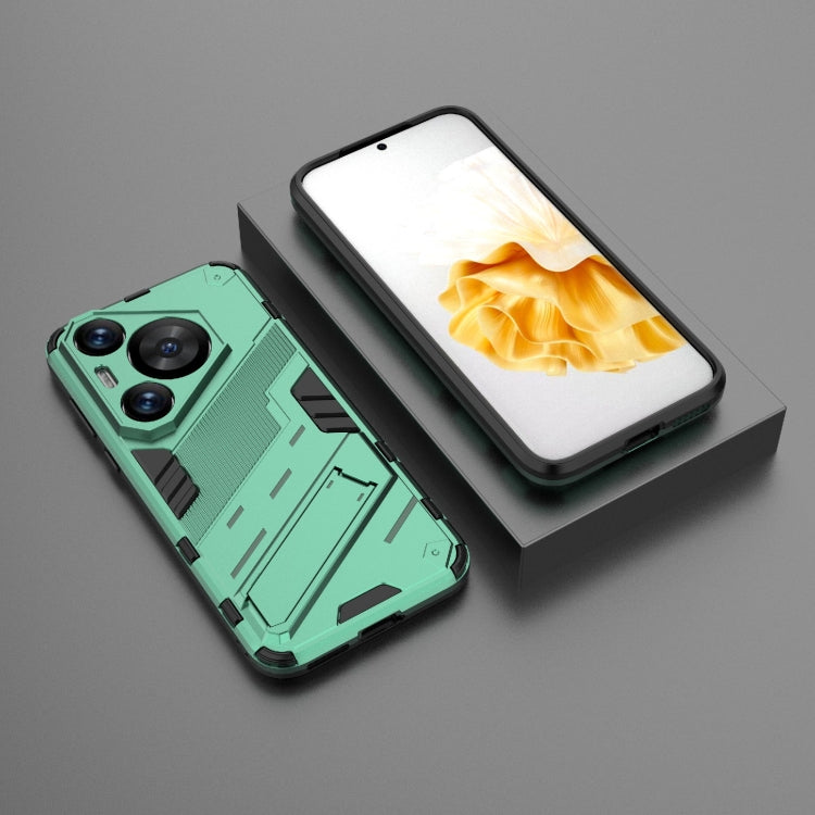 For Huawei Pura 70 Pro / 70 Pro+ Punk Armor 2 in 1 PC + TPU Phone Case with Holder(Green)