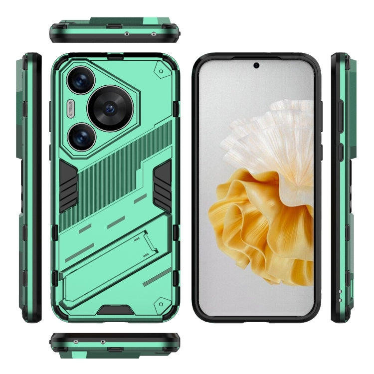 For Huawei Pura 70 Pro / 70 Pro+ Punk Armor 2 in 1 PC + TPU Phone Case with Holder(Green)