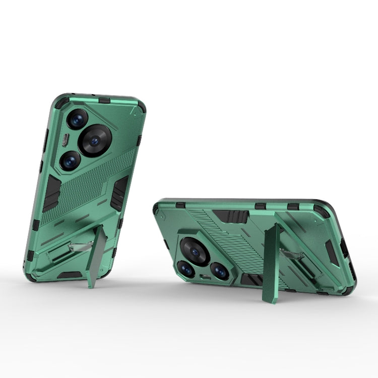 For Huawei Pura 70 Pro / 70 Pro+ Punk Armor 2 in 1 PC + TPU Phone Case with Holder(Green)