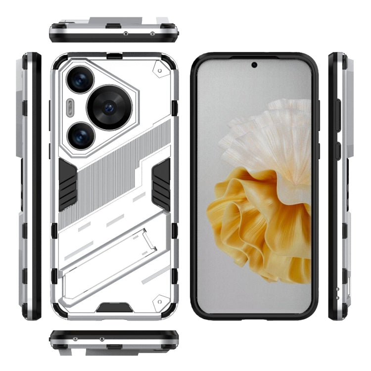 For Huawei Pura 70 Pro / 70 Pro+ Punk Armor 2 in 1 PC + TPU Phone Case with Holder(White)