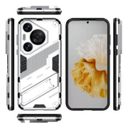 For Huawei Pura 70 Pro / 70 Pro+ Punk Armor 2 in 1 PC + TPU Phone Case with Holder(White)