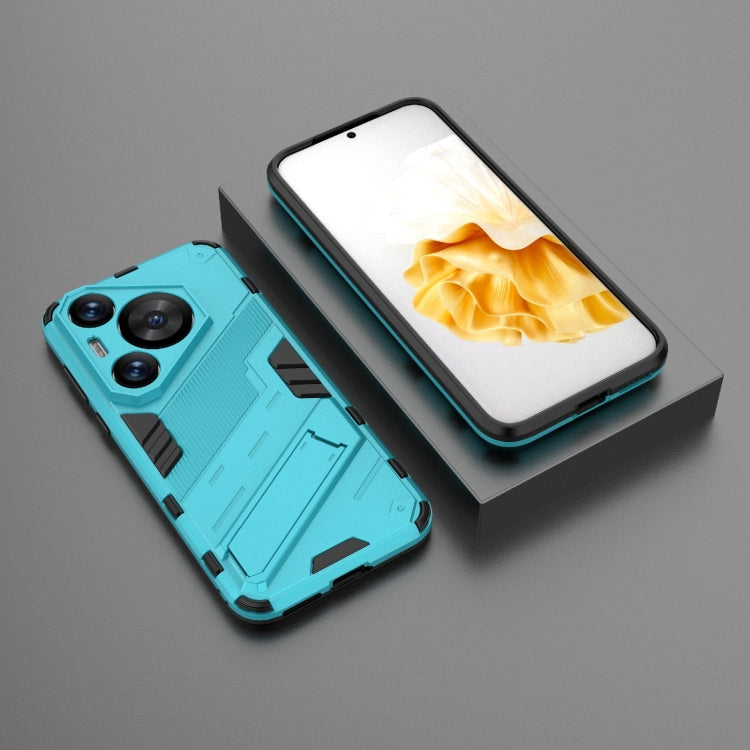 For Huawei Pura 70 Pro / 70 Pro+ Punk Armor 2 in 1 PC + TPU Phone Case with Holder(Blue)