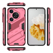 For Huawei Pura 70 Pro / 70 Pro+ Punk Armor 2 in 1 PC + TPU Phone Case with Holder(Light Red)