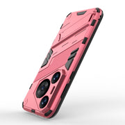 For Huawei Pura 70 Pro / 70 Pro+ Punk Armor 2 in 1 PC + TPU Phone Case with Holder(Light Red)