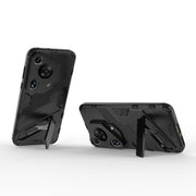 For Huawei Pura 70 Ultra Punk Armor 2 in 1 PC + TPU Phone Case with Holder(Black)