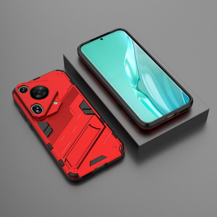 For Huawei Pura 70 Ultra Punk Armor 2 in 1 PC + TPU Phone Case with Holder(Red)