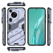 For Huawei Pura 70 Ultra Punk Armor 2 in 1 PC + TPU Phone Case with Holder(Grey)