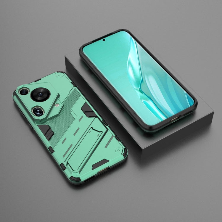For Huawei Pura 70 Ultra Punk Armor 2 in 1 PC + TPU Phone Case with Holder(Green)
