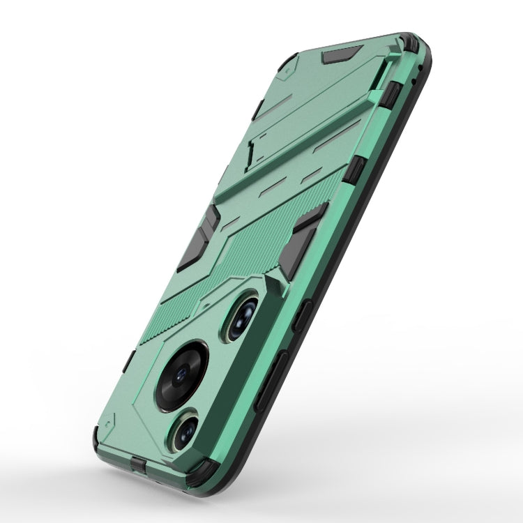 For Huawei Pura 70 Ultra Punk Armor 2 in 1 PC + TPU Phone Case with Holder(Green)