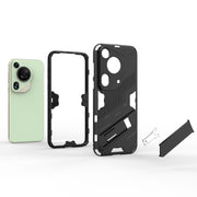 For Huawei Pura 70 Ultra Punk Armor 2 in 1 PC + TPU Phone Case with Holder(Green)