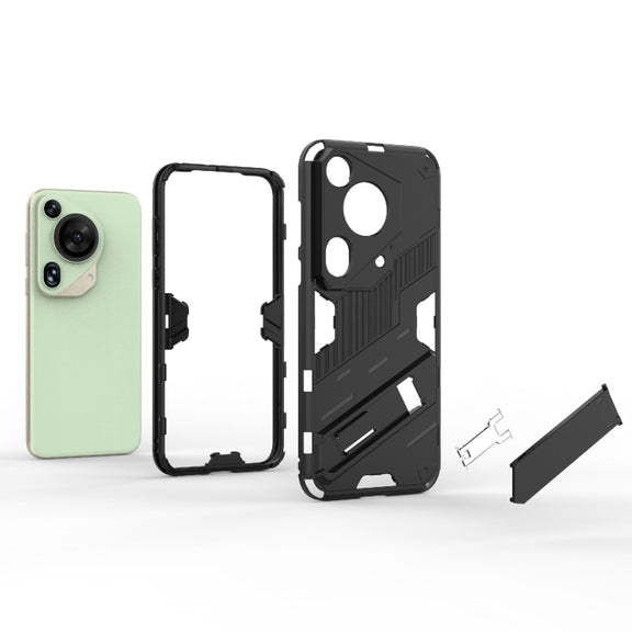 For Huawei Pura 70 Ultra Punk Armor 2 in 1 PC + TPU Phone Case with Holder(Green)