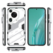 For Huawei Pura 70 Ultra Punk Armor 2 in 1 PC + TPU Phone Case with Holder(White)