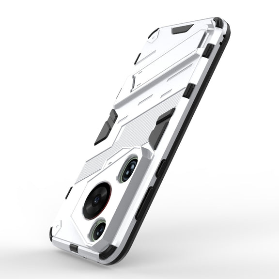 For Huawei Pura 70 Ultra Punk Armor 2 in 1 PC + TPU Phone Case with Holder(White)