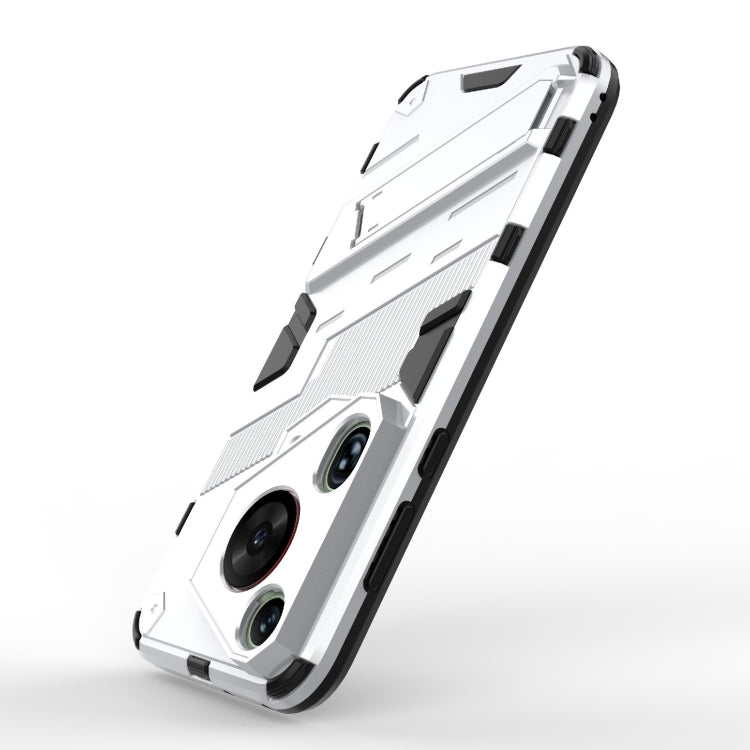 For Huawei Pura 70 Ultra Punk Armor 2 in 1 PC + TPU Phone Case with Holder(White)