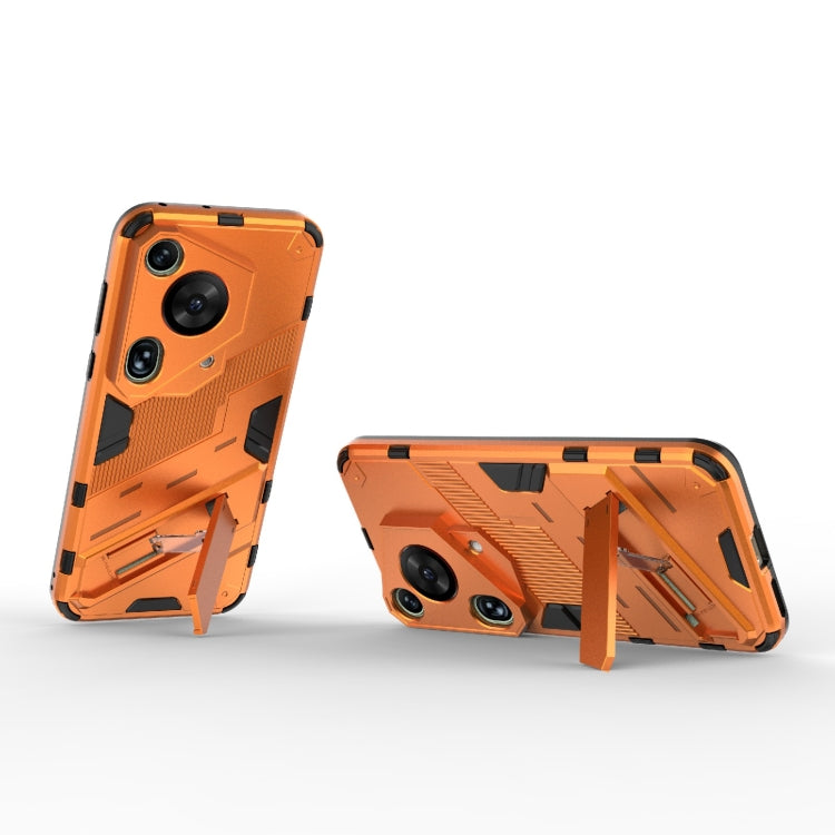 For Huawei Pura 70 Ultra Punk Armor 2 in 1 PC + TPU Phone Case with Holder(Orange)