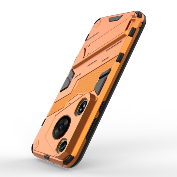 For Huawei Pura 70 Ultra Punk Armor 2 in 1 PC + TPU Phone Case with Holder(Orange)