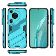 For Huawei Pura 70 Ultra Punk Armor 2 in 1 PC + TPU Phone Case with Holder(Blue)