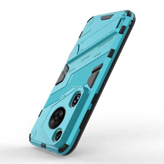 For Huawei Pura 70 Ultra Punk Armor 2 in 1 PC + TPU Phone Case with Holder(Blue)
