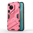 For Huawei Pura 70 Ultra Punk Armor 2 in 1 PC + TPU Phone Case with Holder(Light Red) - Huawei Cases by PMC TechLife | Online Shopping South Africa | PMC TechLife | Buy Now Pay Later Mobicred