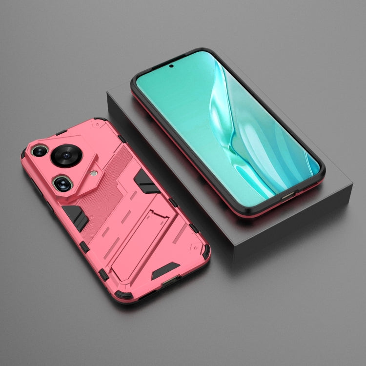 For Huawei Pura 70 Ultra Punk Armor 2 in 1 PC + TPU Phone Case with Holder(Light Red)