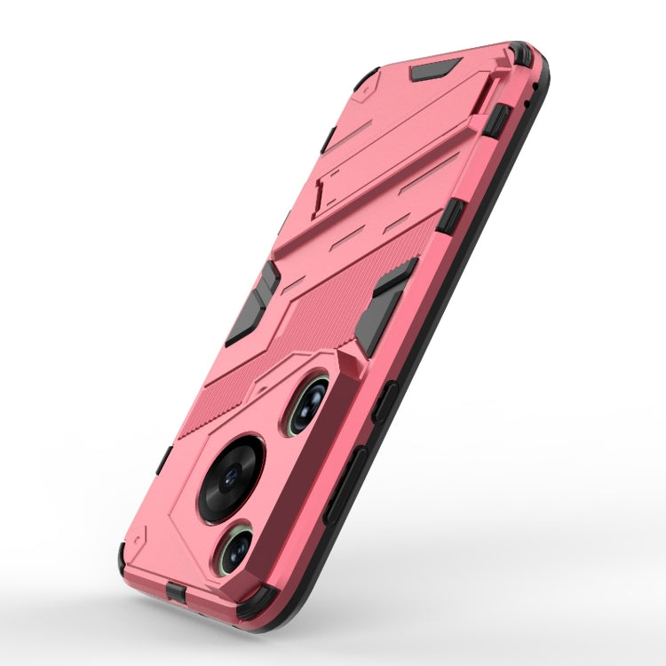 For Huawei Pura 70 Ultra Punk Armor 2 in 1 PC + TPU Phone Case with Holder(Light Red)