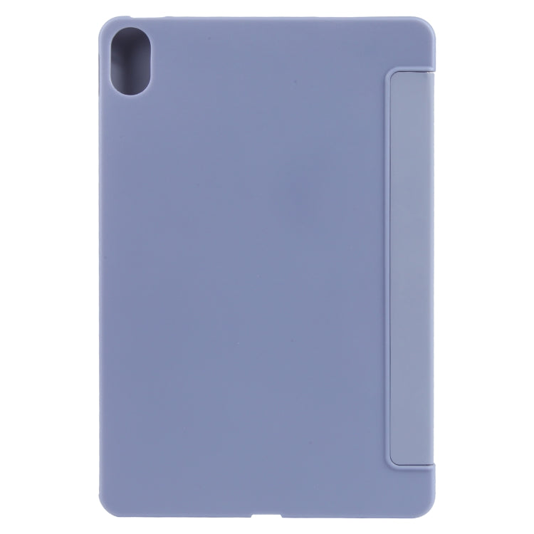 For Huawei MatePad 11 2023 GEBEI 3-folding Holder Shockproof Flip Leather Tablet Case(Light Purple)
