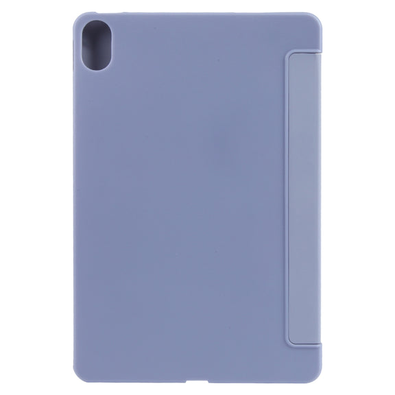 For Huawei MatePad 11 2023 GEBEI 3-folding Holder Shockproof Flip Leather Tablet Case(Light Purple)