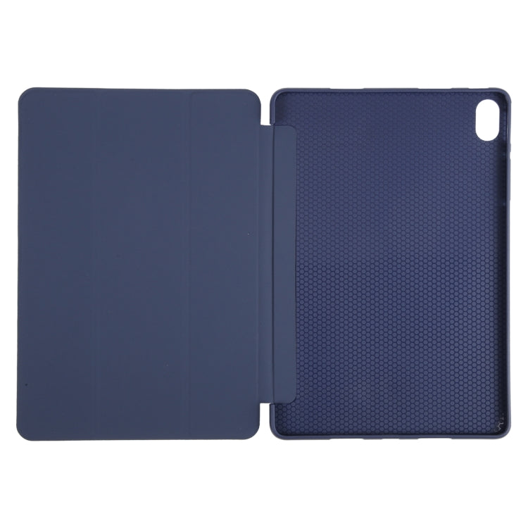 For Huawei MatePad Air 11.5 GEBEI 3-folding Holder Shockproof Flip Leather Tablet Case(Dark Blue)
