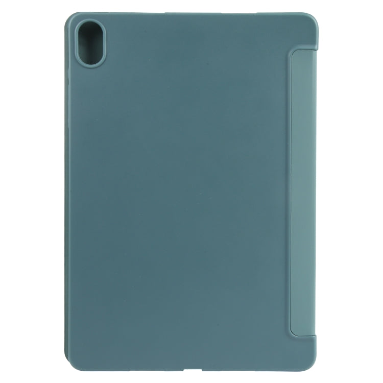 For Huawei MatePad Air 11.5 GEBEI 3-folding Holder Shockproof Flip Leather Tablet Case(Dark Green)