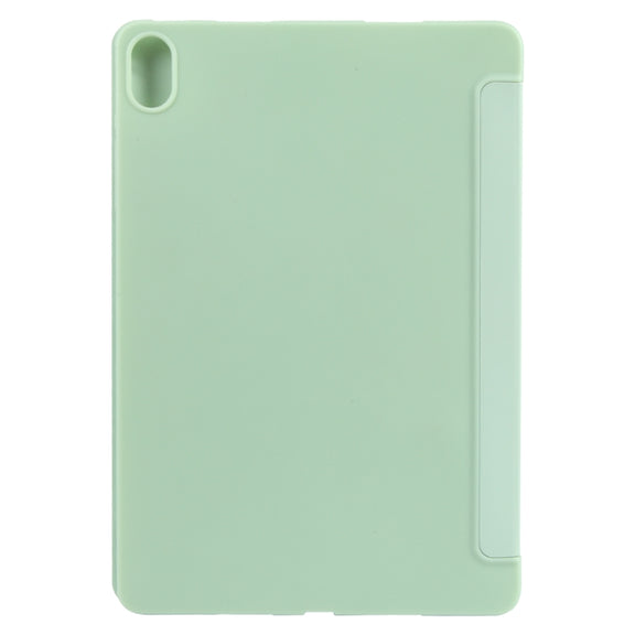 For Huawei MatePad SE 11 GEBEI 3-folding Holder Shockproof Flip Leather Tablet Case(Green)