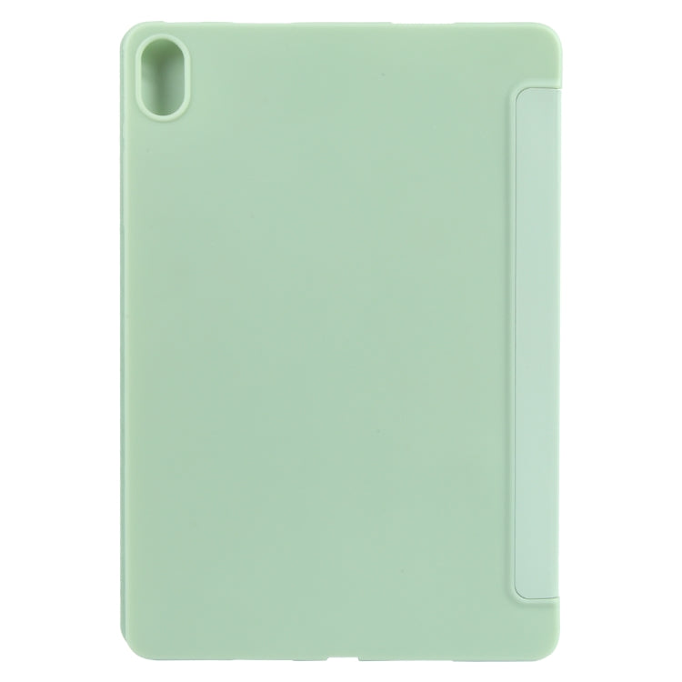For Huawei MatePad SE 11 GEBEI 3-folding Holder Shockproof Flip Leather Tablet Case(Green)