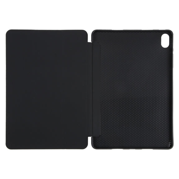 For Huawei MatePad SE 11 GEBEI 3-folding Holder Shockproof Flip Leather Tablet Case(Black)