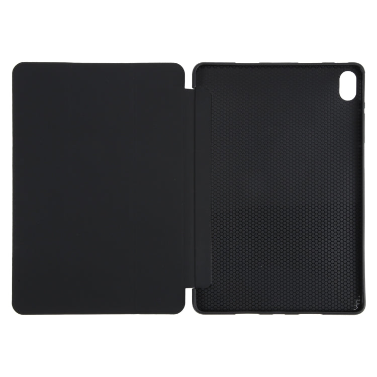 For Huawei MatePad SE 11 GEBEI 3-folding Holder Shockproof Flip Leather Tablet Case(Black)