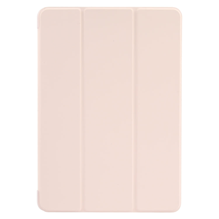 For Huawei MatePad SE 11 GEBEI 3-folding Holder Shockproof Flip Leather Tablet Case(Pink)
