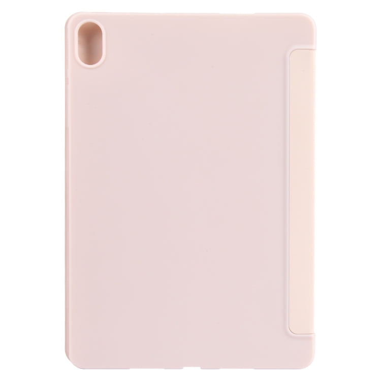 For Huawei MatePad SE 11 GEBEI 3-folding Holder Shockproof Flip Leather Tablet Case(Pink)