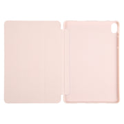 For Huawei MatePad SE 11 GEBEI 3-folding Holder Shockproof Flip Leather Tablet Case(Pink)