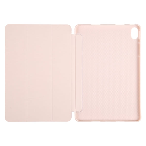 For Huawei MatePad SE 11 GEBEI 3-folding Holder Shockproof Flip Leather Tablet Case(Pink)