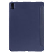 For Huawei MatePad SE 11 GEBEI 3-folding Holder Shockproof Flip Leather Tablet Case(Dark Blue)