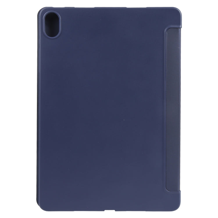For Huawei MatePad SE 11 GEBEI 3-folding Holder Shockproof Flip Leather Tablet Case(Dark Blue)