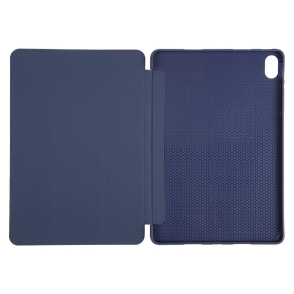 For Huawei MatePad SE 11 GEBEI 3-folding Holder Shockproof Flip Leather Tablet Case(Dark Blue)
