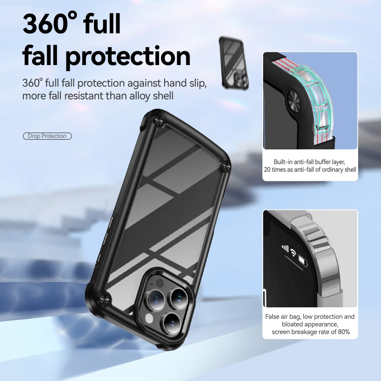 For iPhone 16 Pro TPU + PC Lens Protection Phone Case(Black)