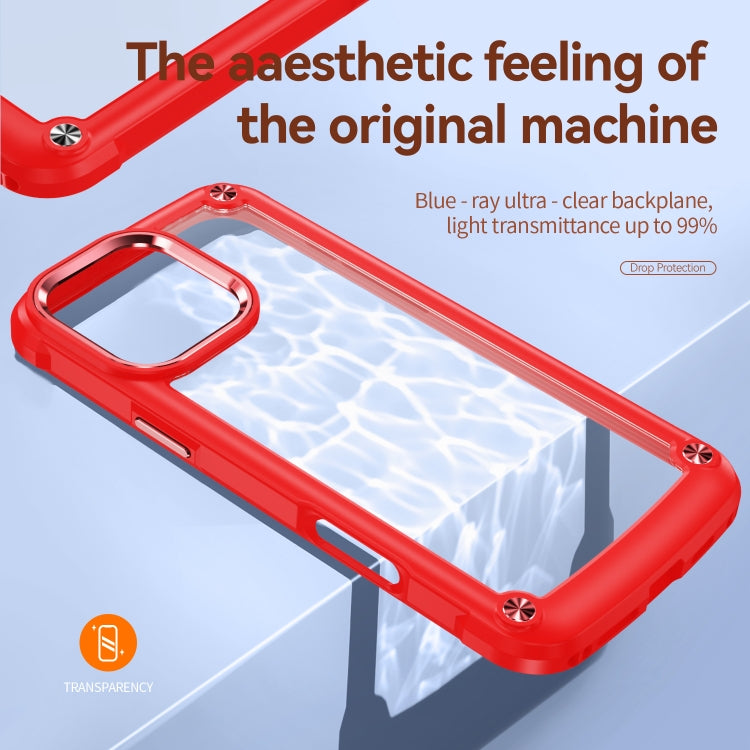 For iPhone 16 Pro TPU + PC Lens Protection Phone Case(Red)