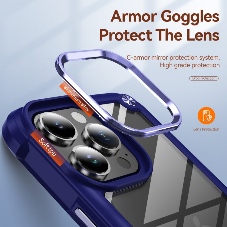 For iPhone 16 Pro TPU + PC Lens Protection Phone Case(Blue)