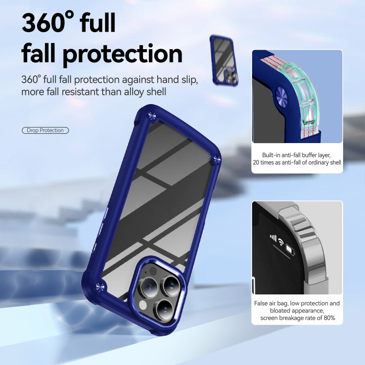 For iPhone 16 Pro TPU + PC Lens Protection Phone Case(Blue)