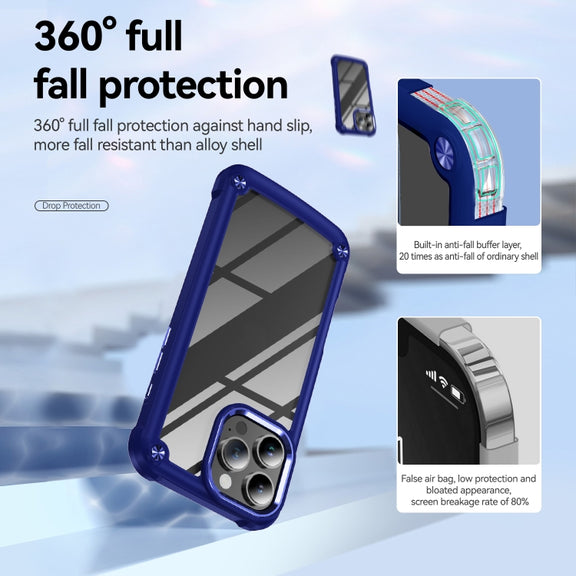 For iPhone 16 Pro TPU + PC Lens Protection Phone Case(Blue)