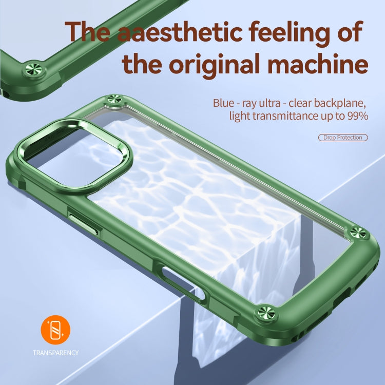 For iPhone 16 Pro TPU + PC Lens Protection Phone Case(Green)