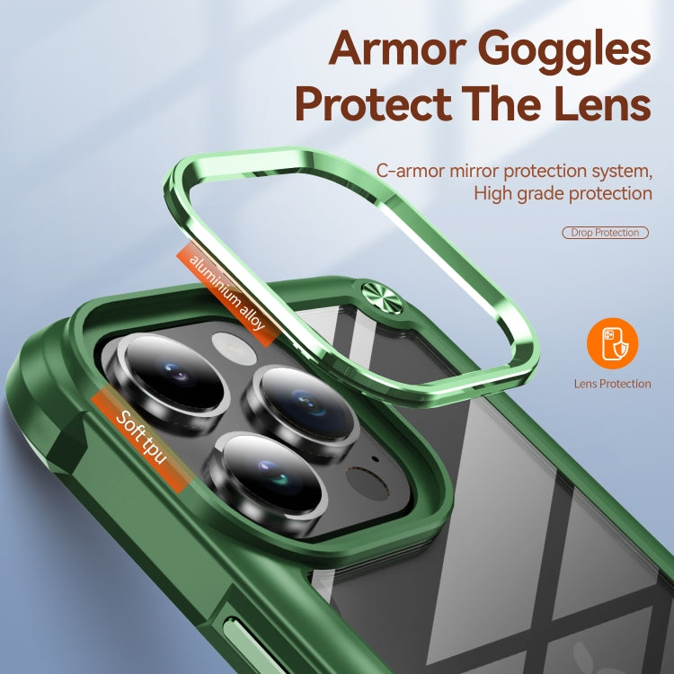 For iPhone 16 Pro TPU + PC Lens Protection Phone Case(Green)