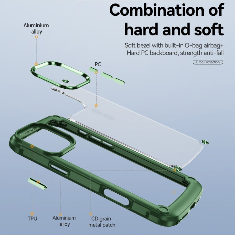For iPhone 16 Pro TPU + PC Lens Protection Phone Case(Green)